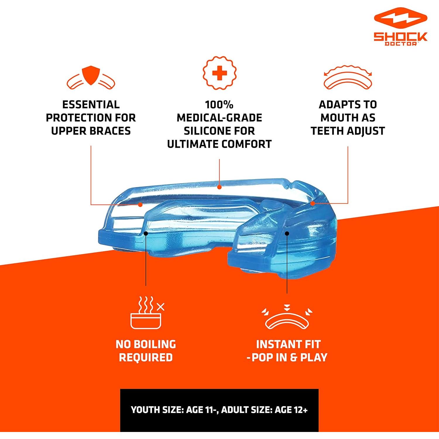 Protector Bucal Shock Doctor para Fútbol y Deportes - Adultos/Jóvenes