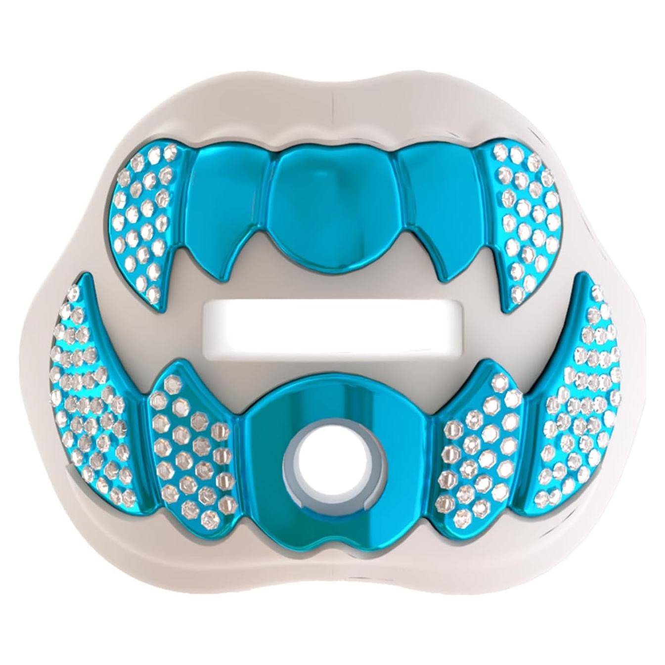 Protector Bucal LeCool 3D para Fútbol y Rugby - Blanco-Azul