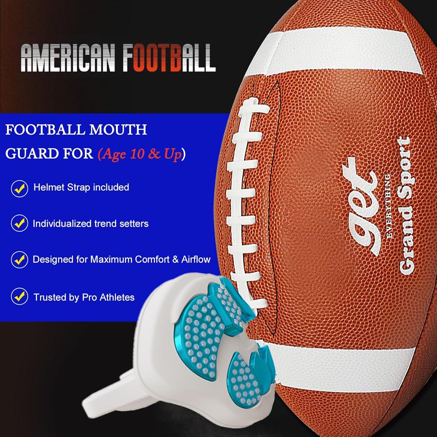 Protector Bucal LeCool 3D para Fútbol y Rugby - Blanco-Azul