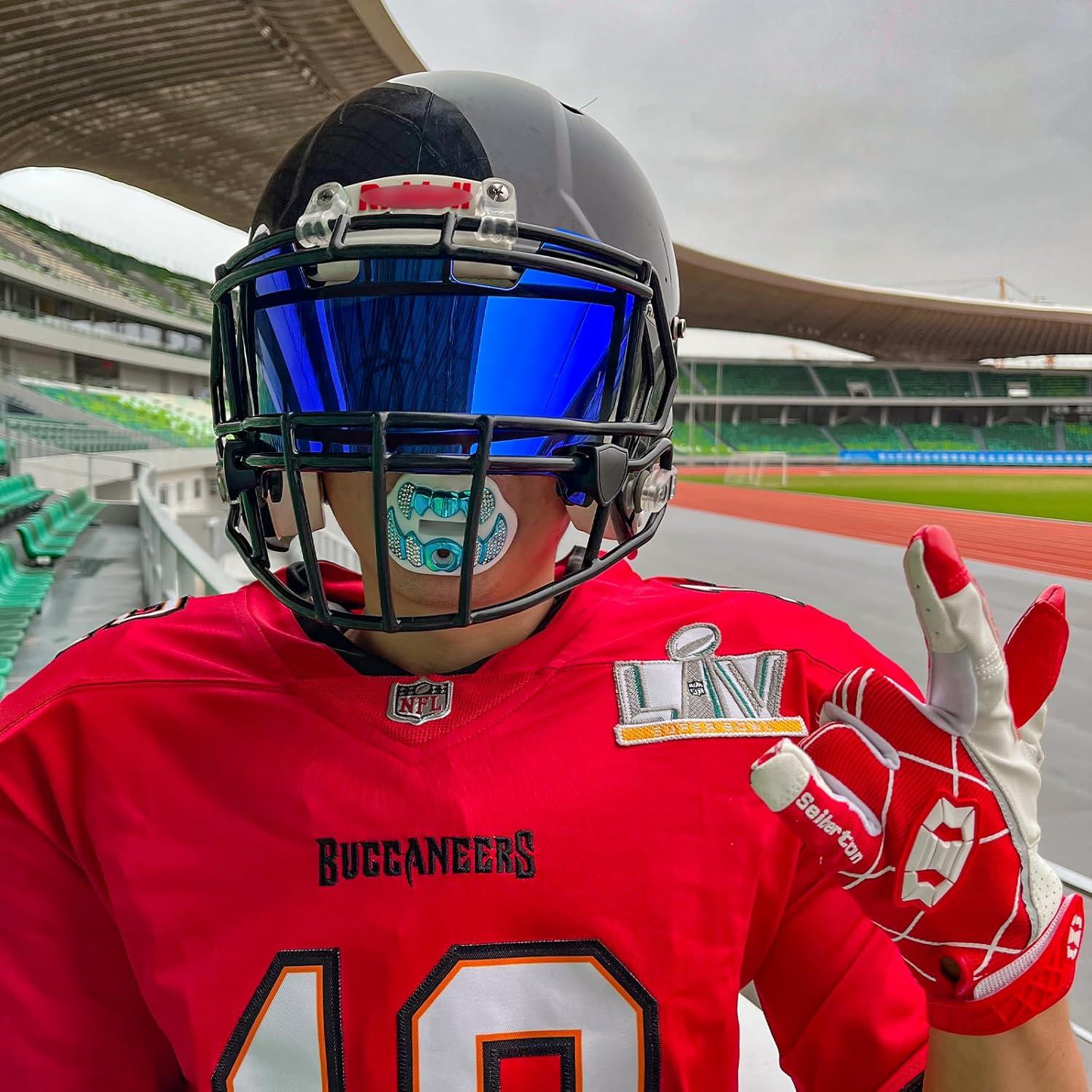 Protector Bucal LeCool 3D para Fútbol y Rugby - Blanco-Azul