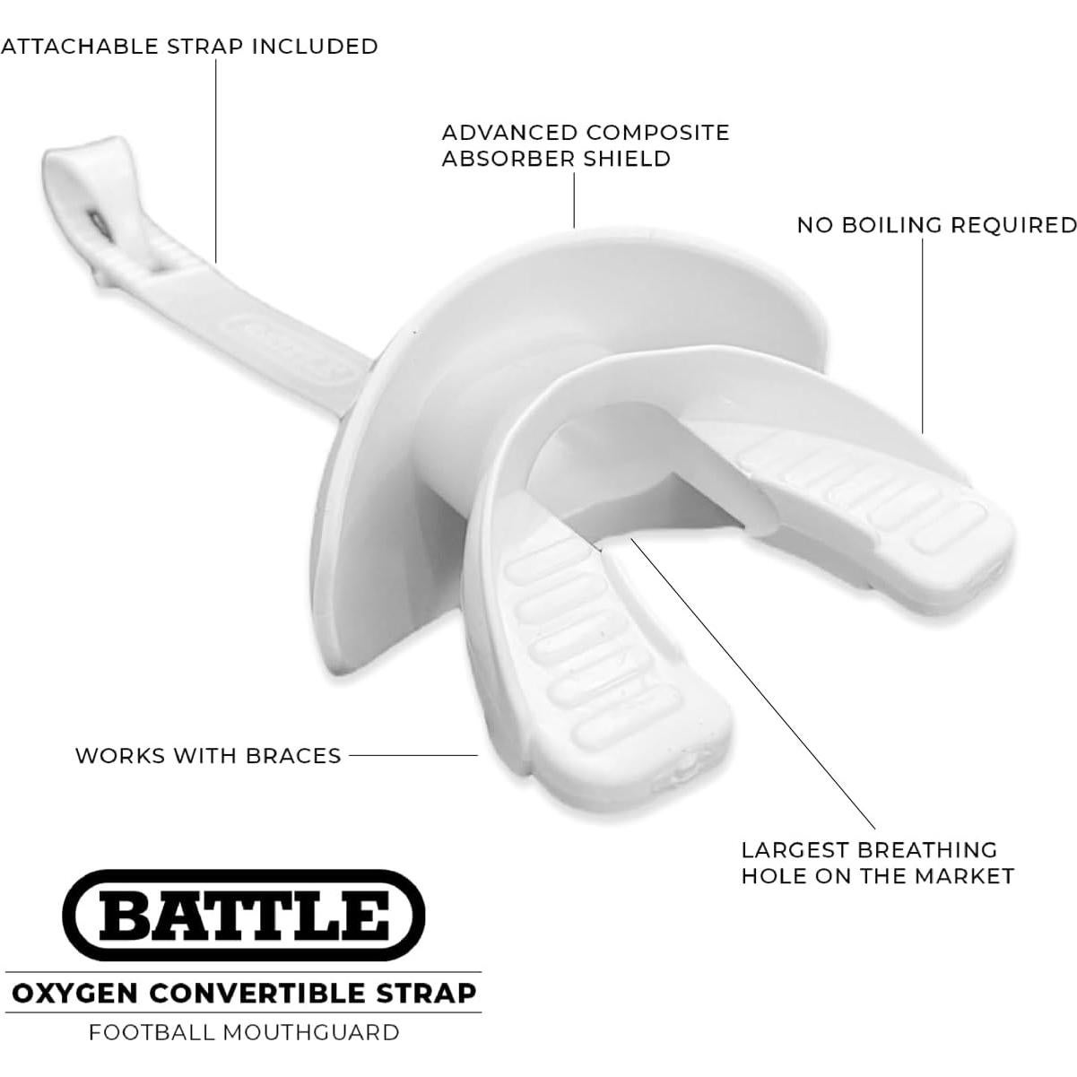 Protector Bucal Battle Sports Oxygen Chrome 3D Predator - Blanco/Rojo