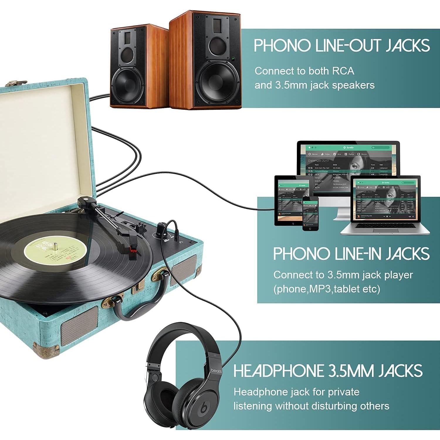 Reproductor de Vinilo Nimizo M433-DE Bluetooth 3 Velocidades