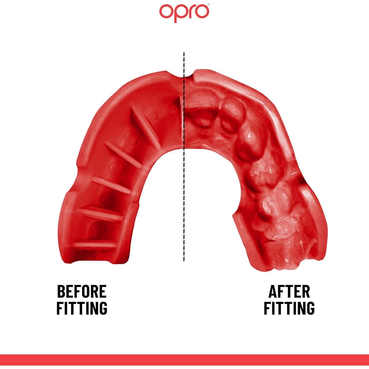 Protector Bucal OPRO UFC Silver Level Moldeable Adulto Negro/Rojo