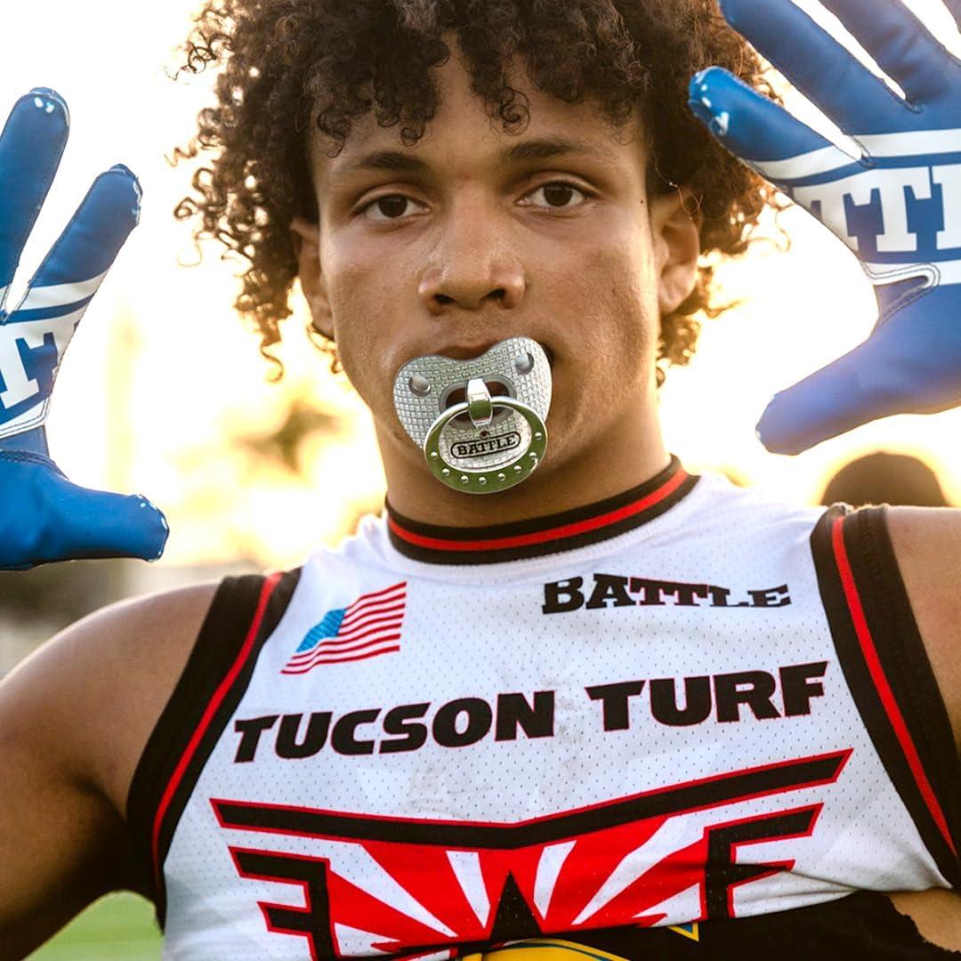 Protector Bucal Battle Sports Binky Oxygen Fútbol - Azul Bebé