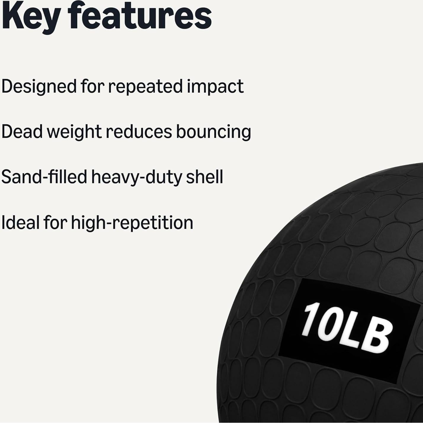 Bola de Medicina 4.54 kg Amazon Basics para Ejercicio