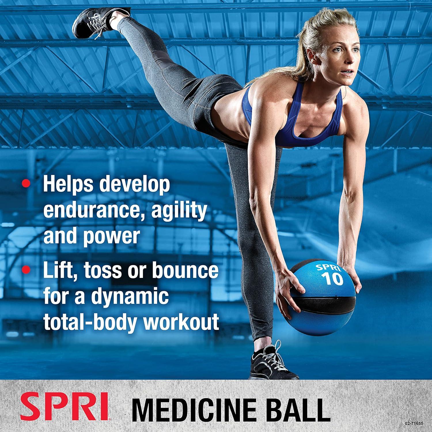 Balón Medicinal SPRI 12 lb (5.44 kg) para Ejercicio y Fitness