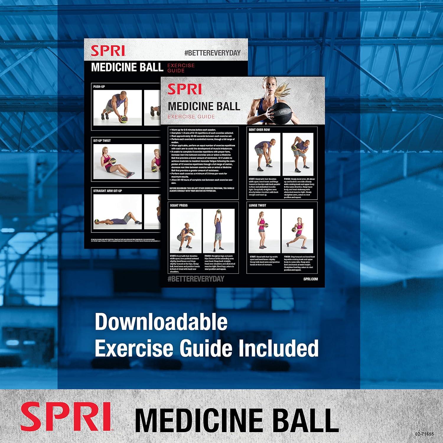 Balón Medicinal SPRI 12 lb (5.44 kg) para Ejercicio y Fitness