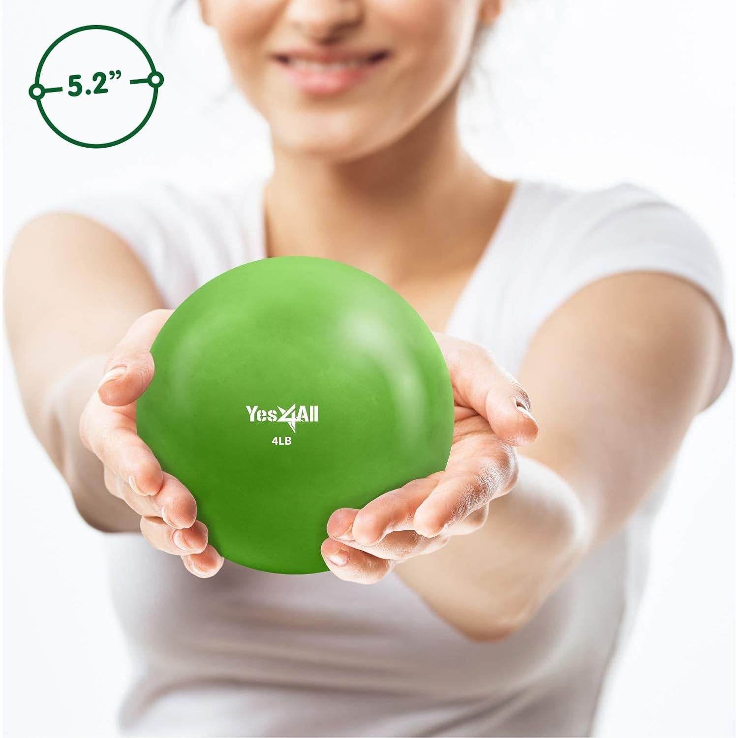 Pelota de Tonificación Suave Yes4All 1.81kg Verde para Ejercicio