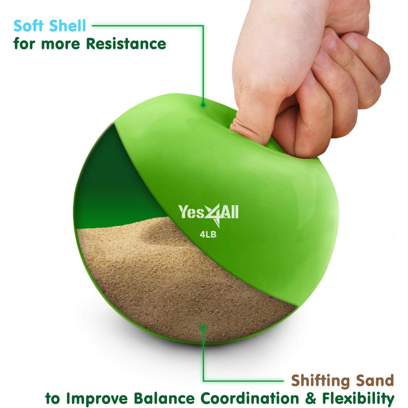 Pelota de Tonificación Suave Yes4All 1.81kg Verde para Ejercicio