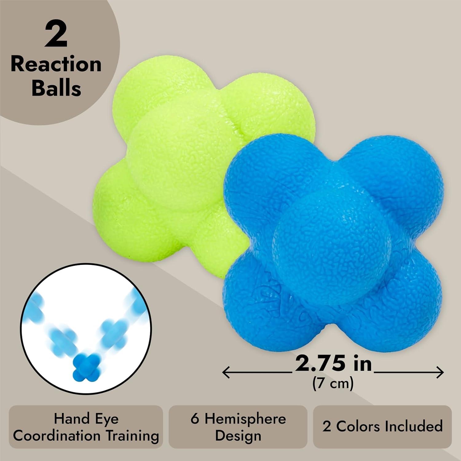 Juvale Balones de Reacción Multiside para Entrenamiento - 2 Piezas