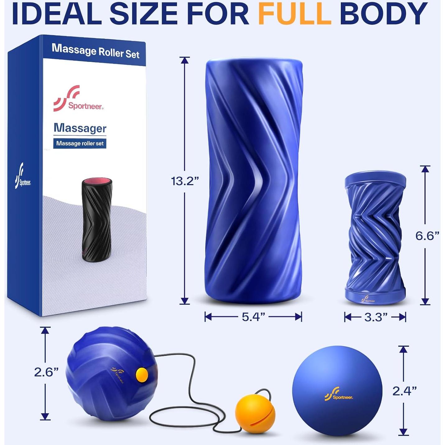 Conjunto de Rodillos de Espuma Sportneer 4 en 1 - Masaje Profundo