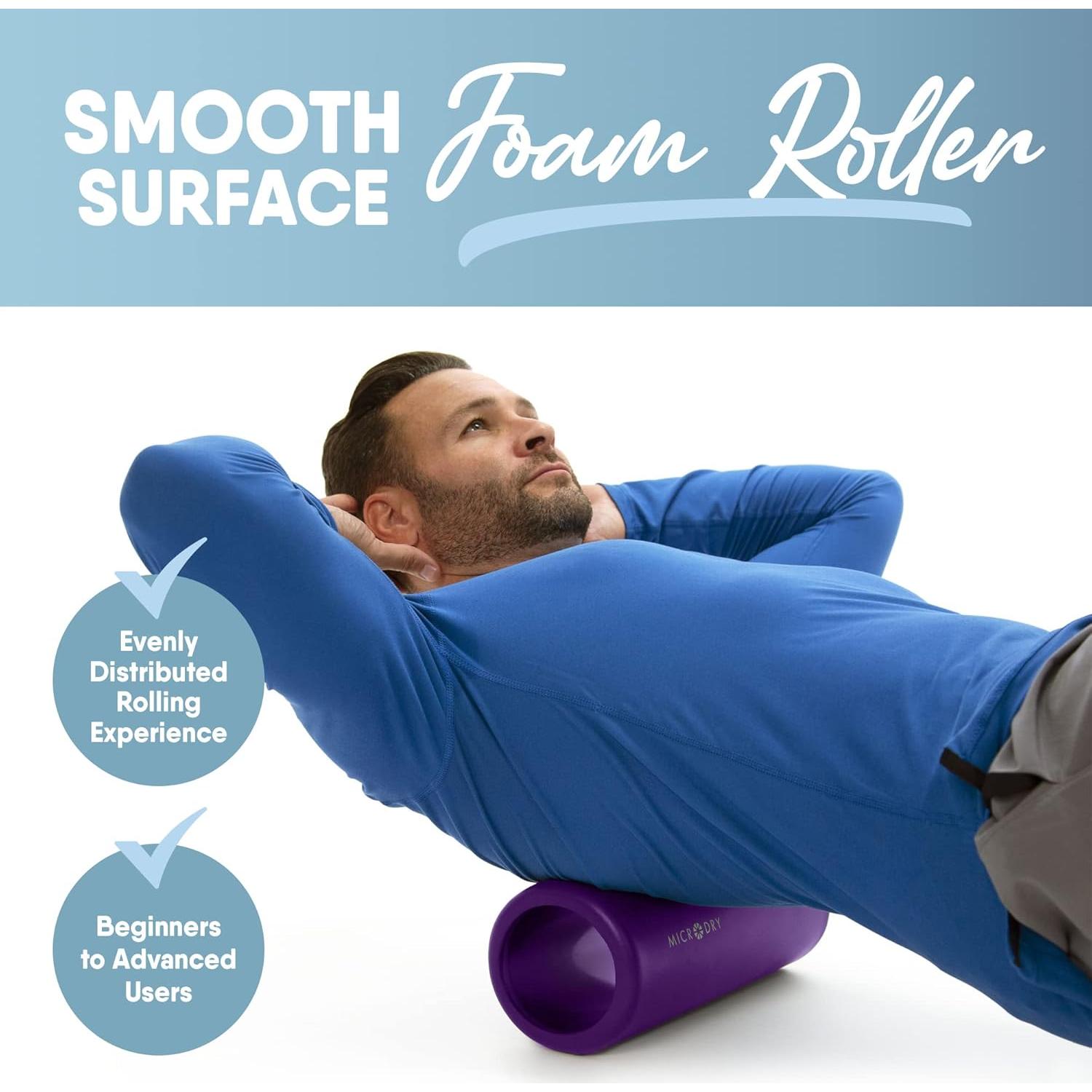 Rodillo de Espuma MICRODRY para Alivio Muscular 33x13.5cm Púrpura