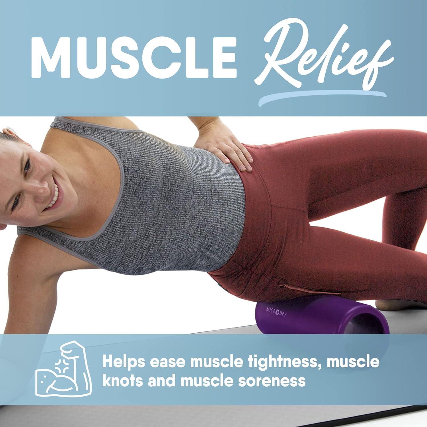 Rodillo de Espuma MICRODRY para Alivio Muscular 33x13.5cm Púrpura