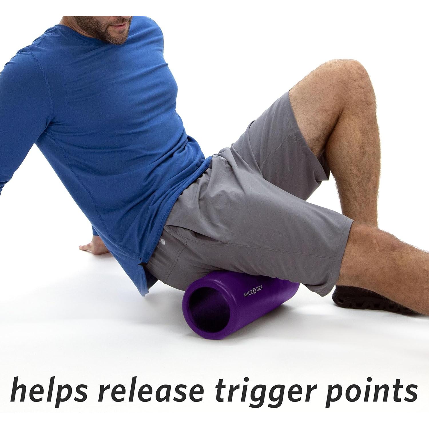 Rodillo de Espuma MICRODRY para Alivio Muscular 33x13.5cm Púrpura