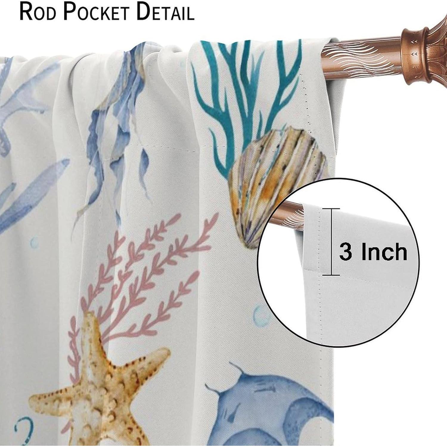 Cortinas AAVEUP Animales Marinos 2 Paneles 53x114 cm