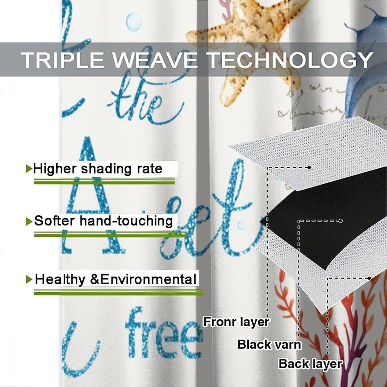 Cortinas AAVEUP Animales Marinos 2 Paneles 53x114 cm