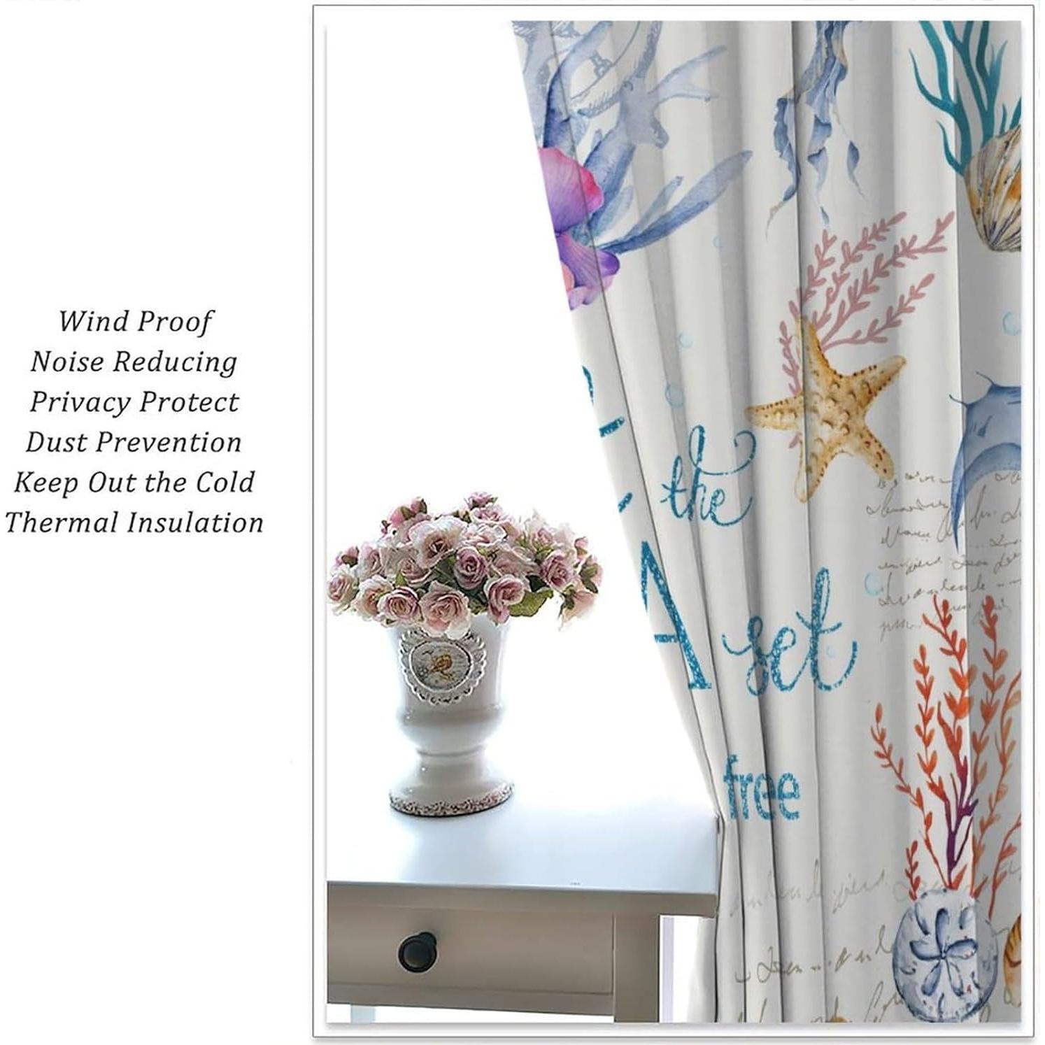 Cortinas AAVEUP Animales Marinos 2 Paneles 53x114 cm