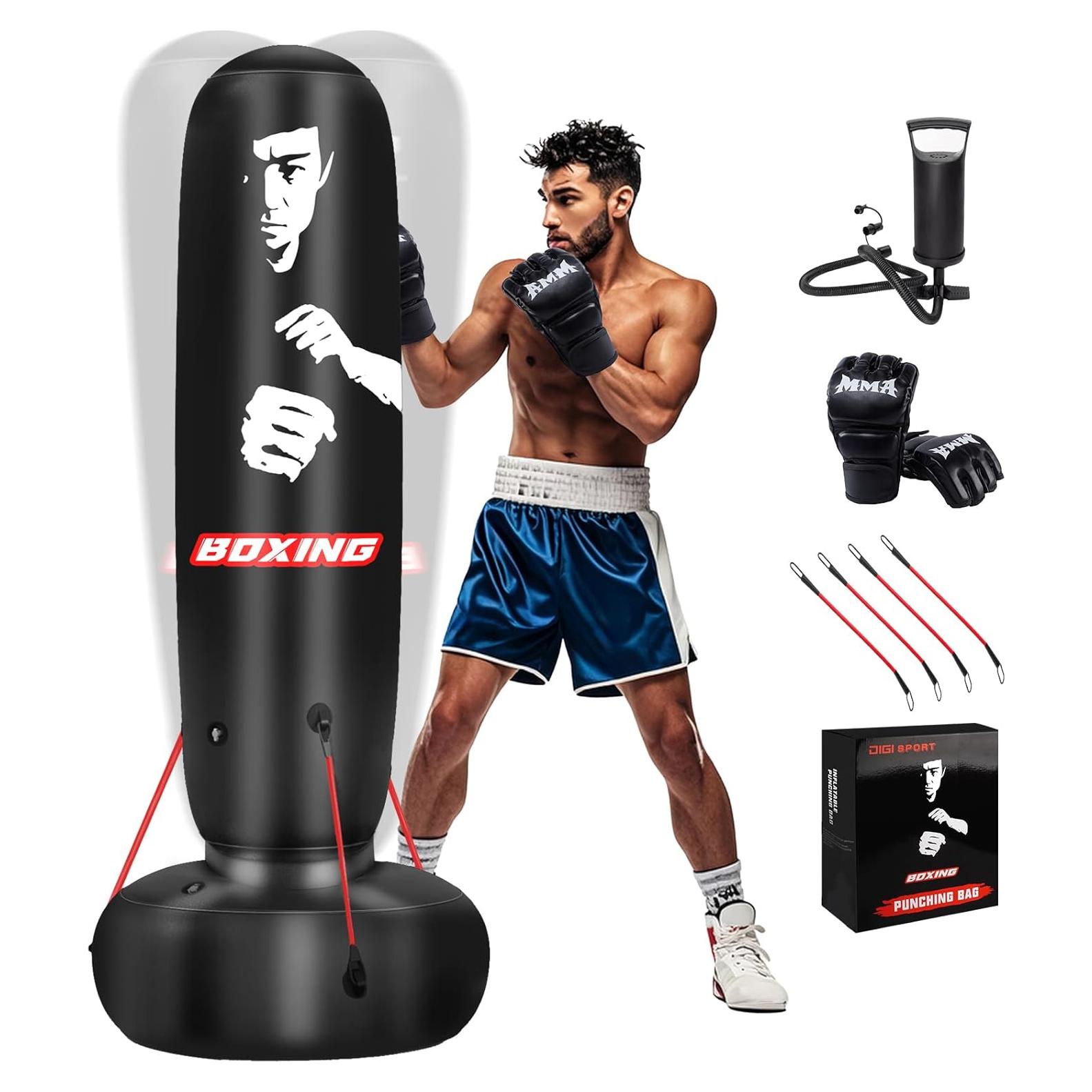 Saco de Boxeo Digi 180cm con Soporte, Guantes y Bomba