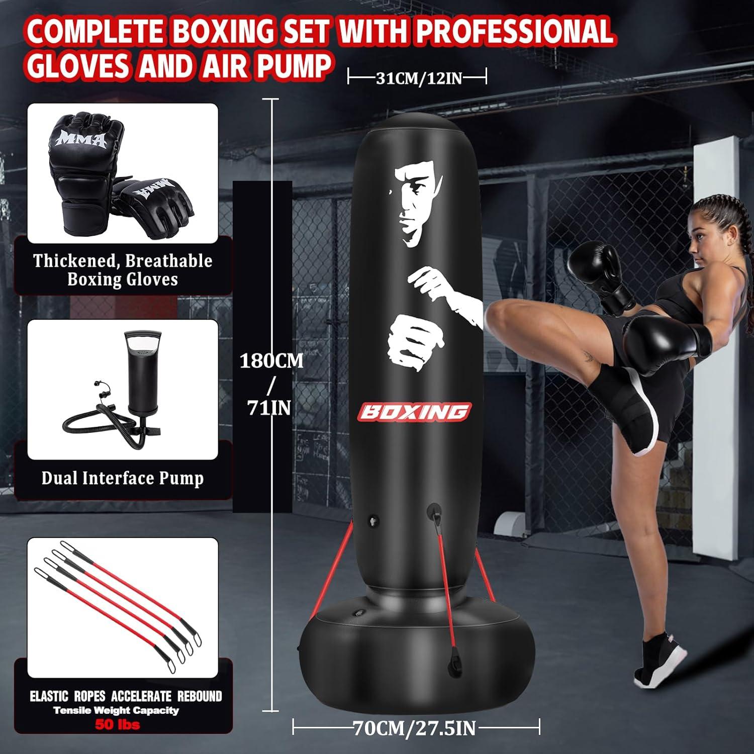 Saco de Boxeo Digi 180cm con Soporte, Guantes y Bomba