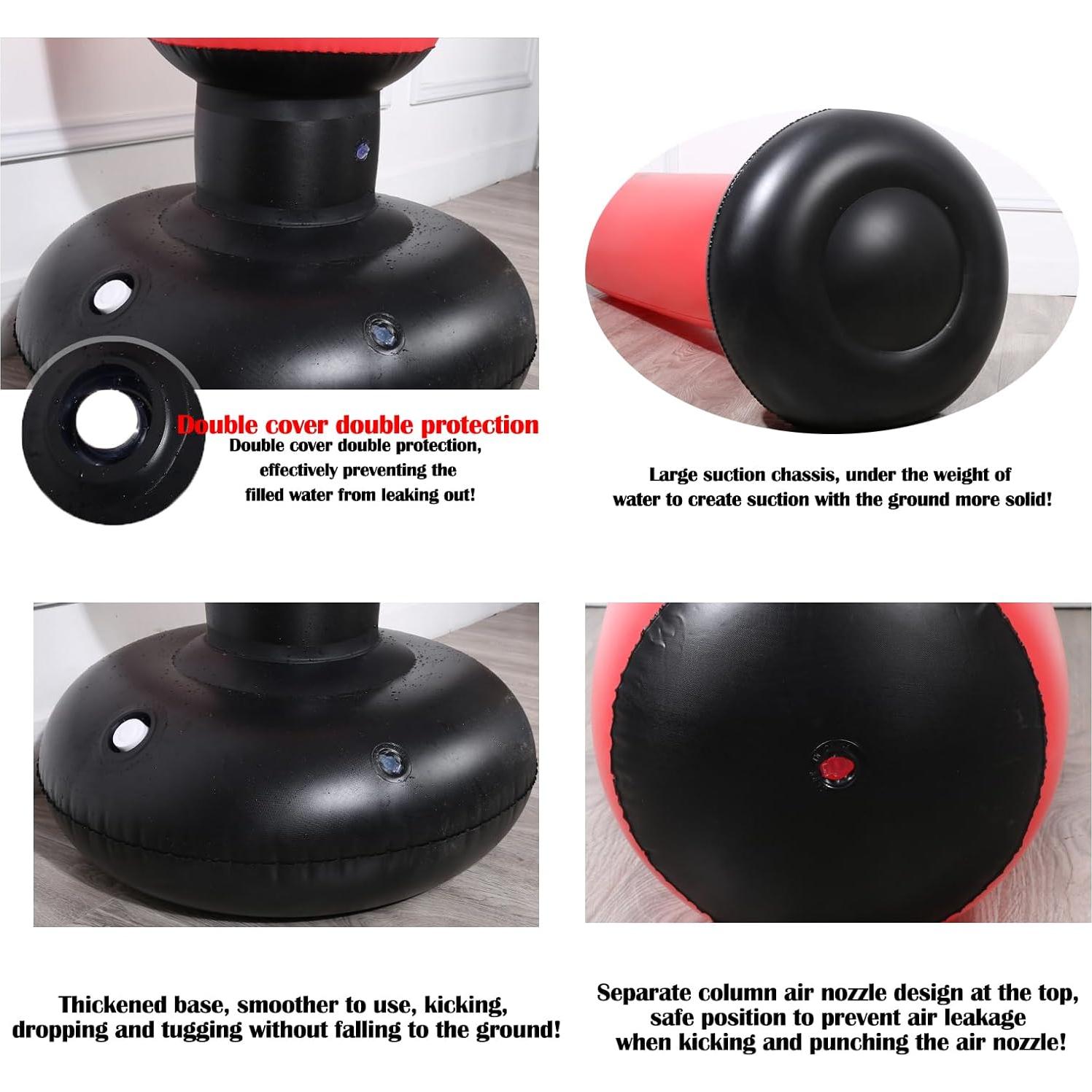 Saco de Boxeo Inflable Kizcmvre 160 cm para Adultos Negro