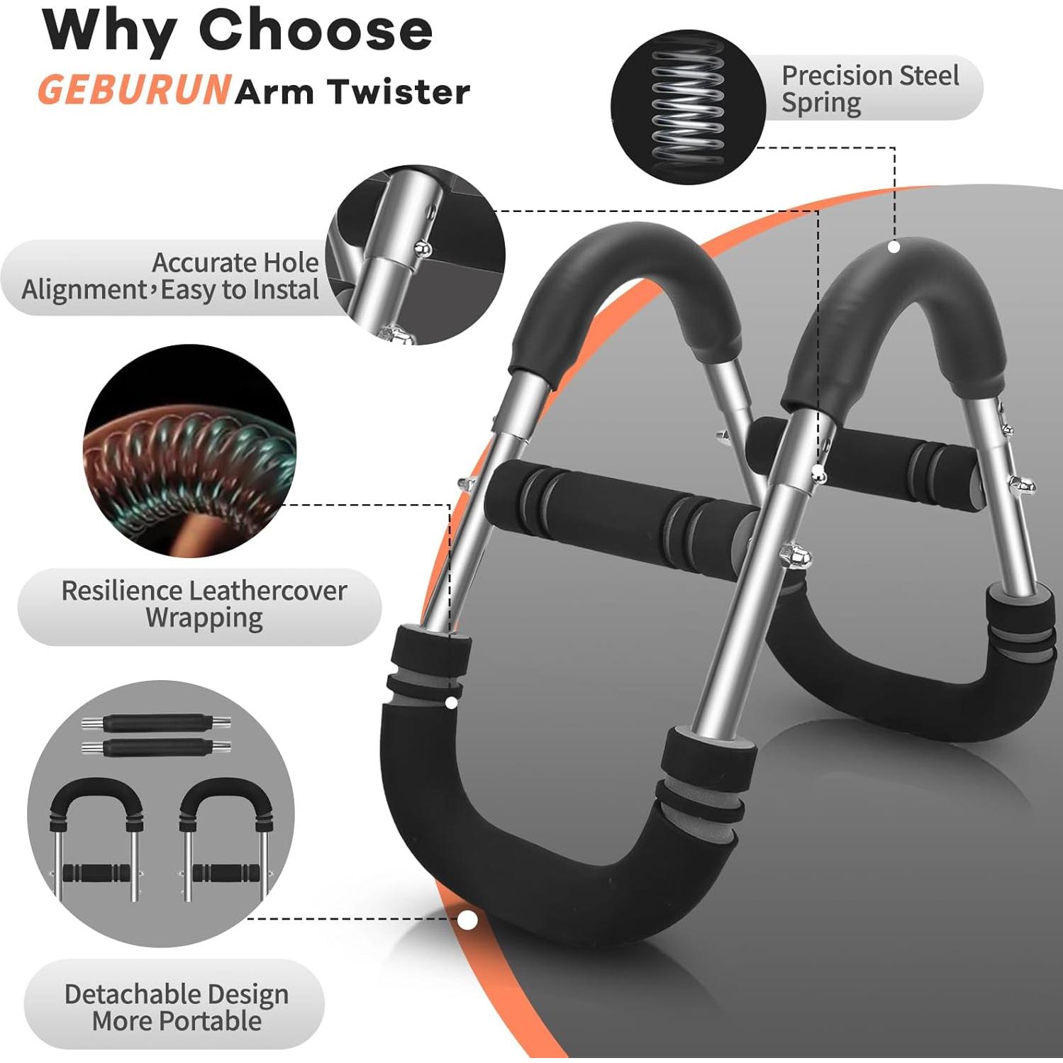 Twister Arm Trainer, 20-120 lb Adjustable Chest Workout Equipment, Gifts for Men Women, Forearm Strengthener Arm Exercise Equipment Ideas Gifts for Dad Husband,Chest Trainer for Home Workout Equipment