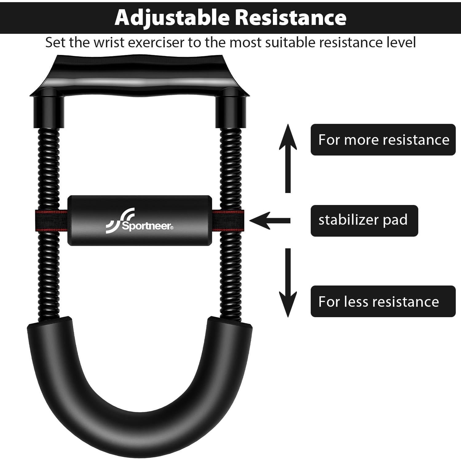 Fortalecedor de Muñeca Sportneer 10.1" 7kg Ajustable