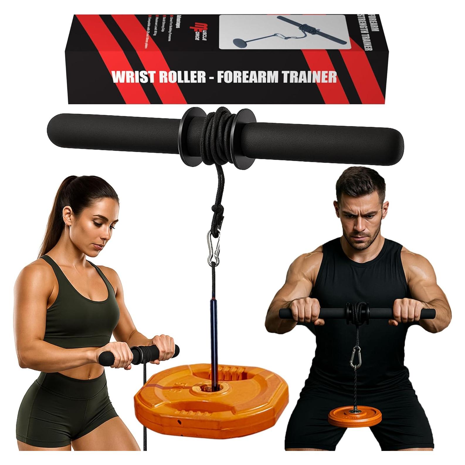 Rodillo de Muñeca MuscleForge para Fortalecimiento de Antebrazo