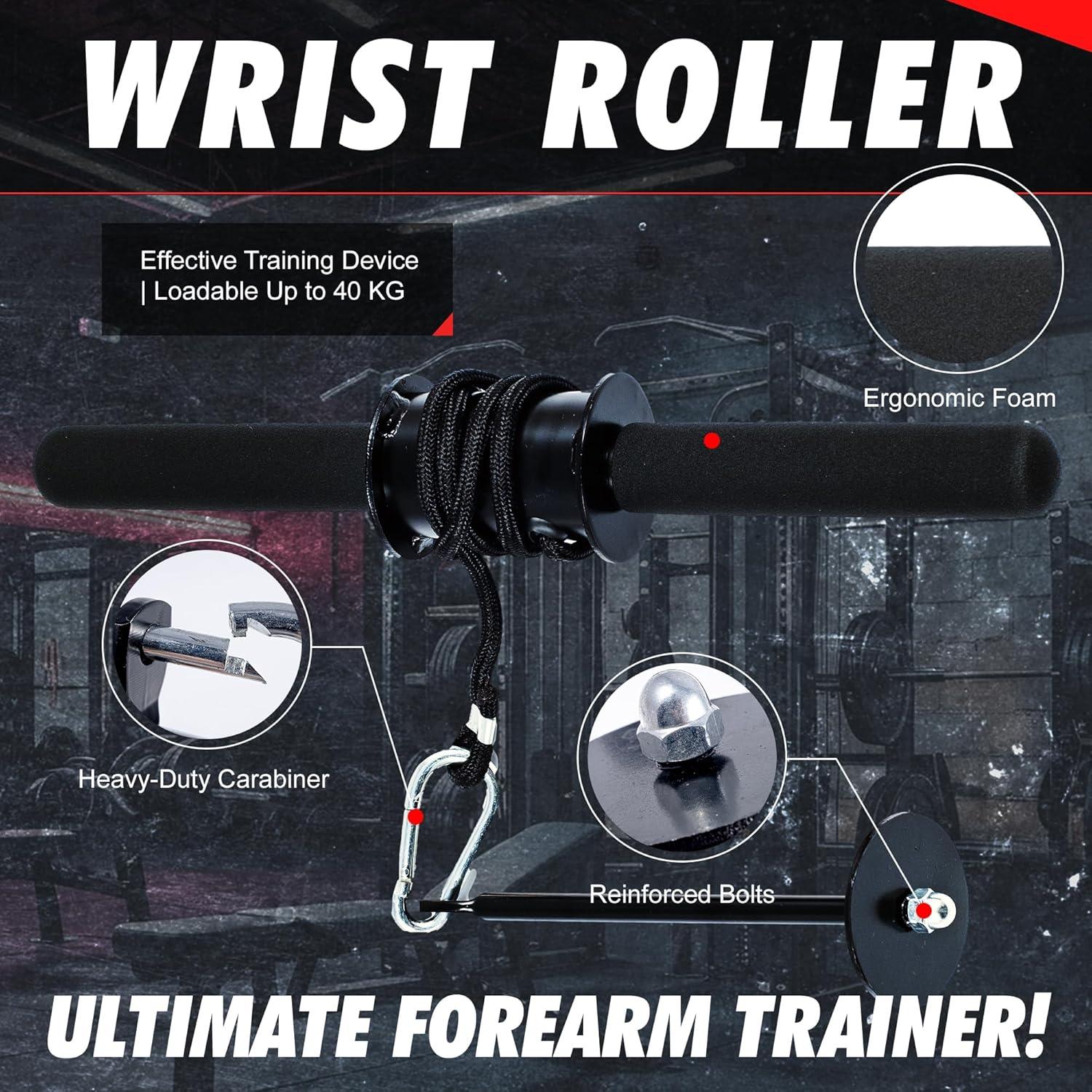 Rodillo de Muñeca MuscleForge para Fortalecimiento de Antebrazo