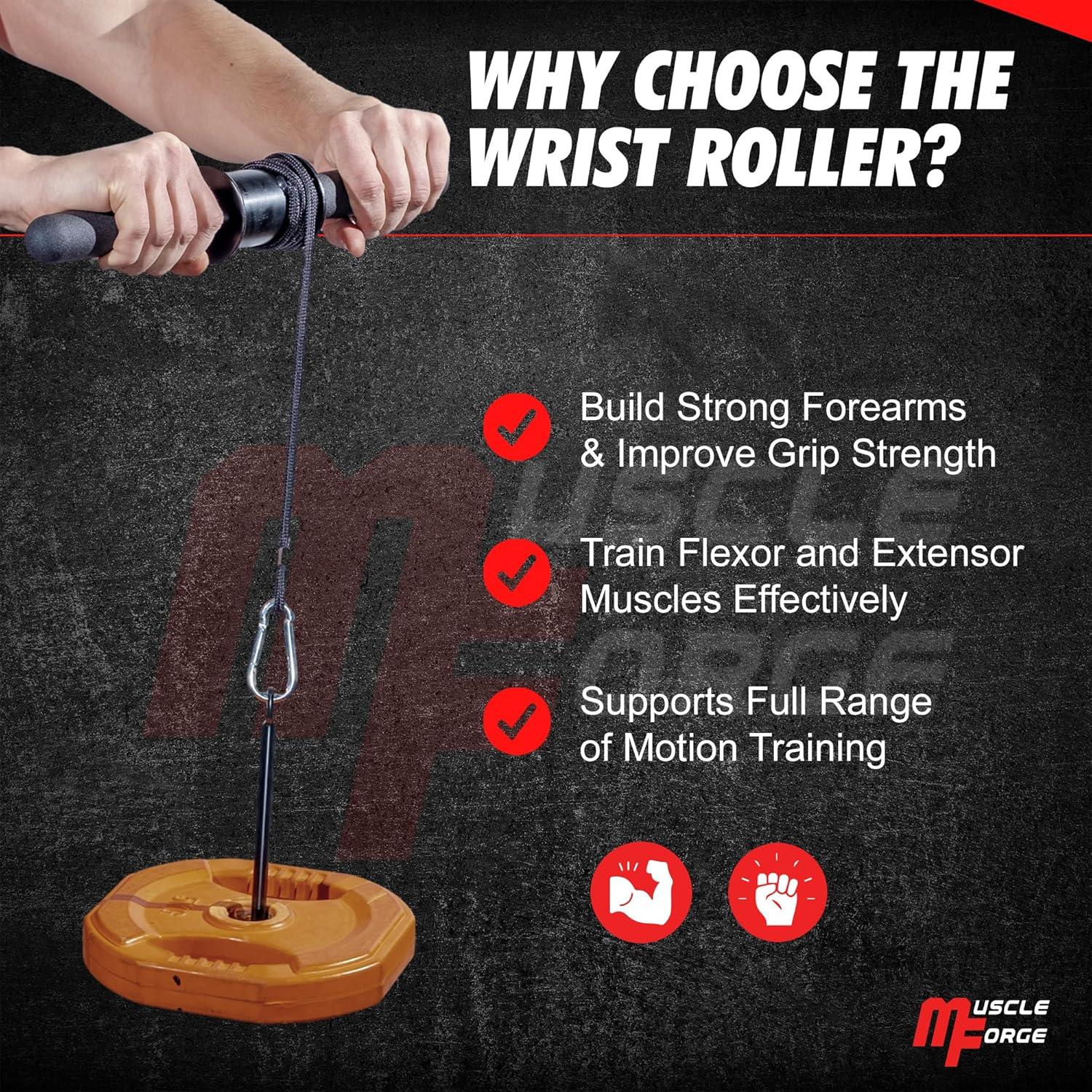 Rodillo de Muñeca MuscleForge para Fortalecimiento de Antebrazo