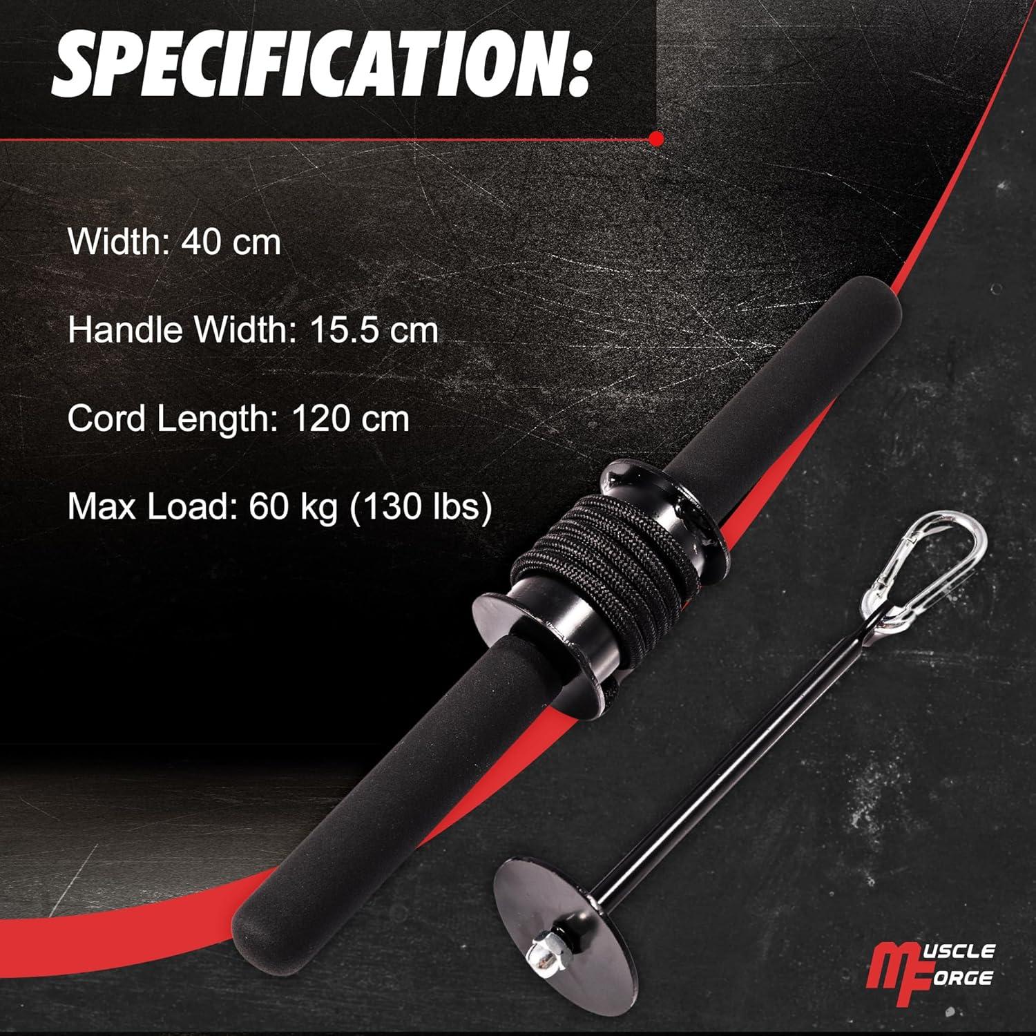 Rodillo de Muñeca MuscleForge para Fortalecimiento de Antebrazo