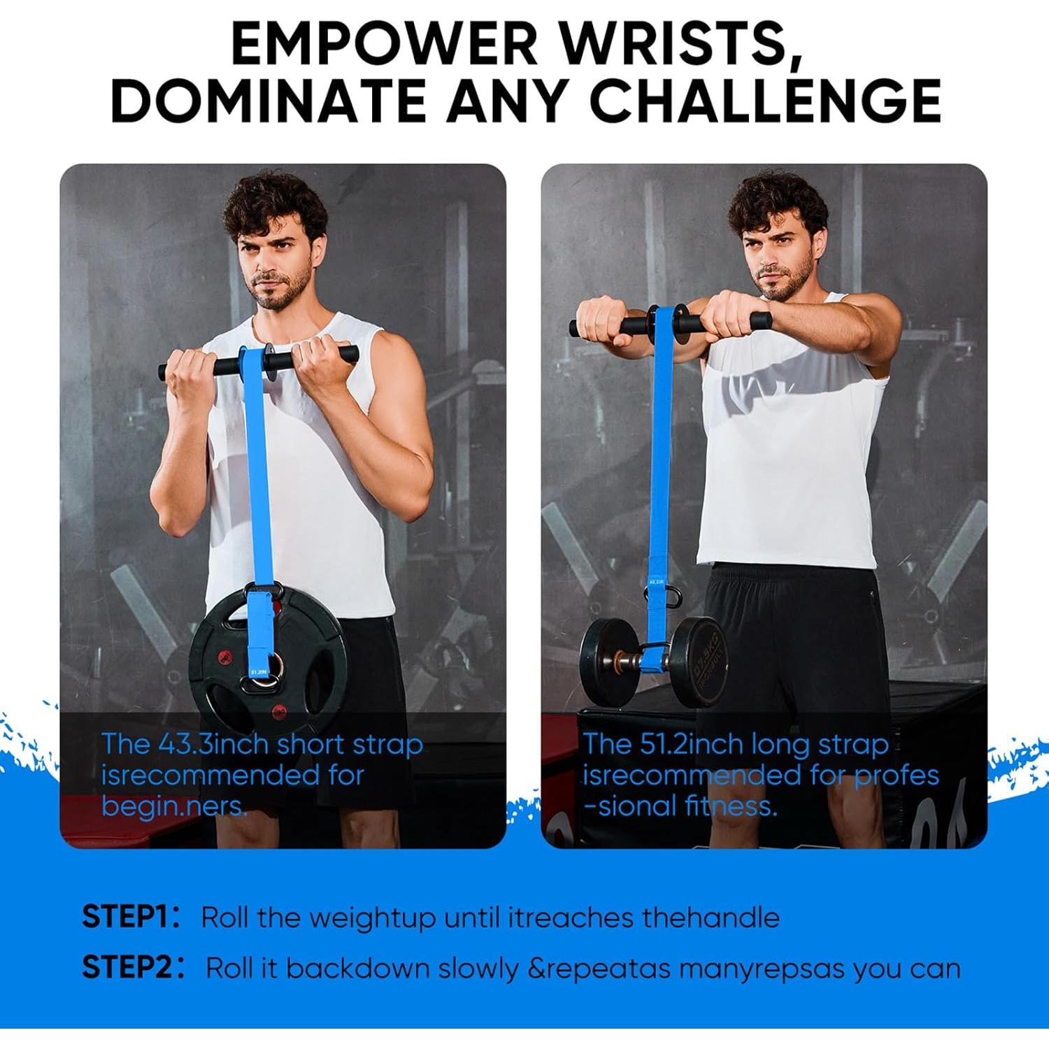 Fortalecedor de Antebrazo RIQIGA con Rodillo de Muñeca 130 cm