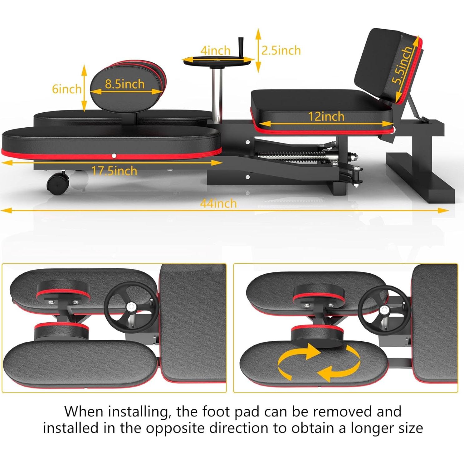 Máquina de Estiramiento de Piernas Rigel-003, 99.79 kg, Acero