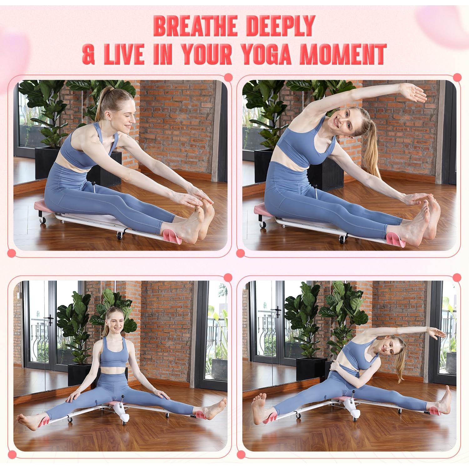 Máquina de Estiramiento de Piernas Yes4All 150kg Ajustable Rosa