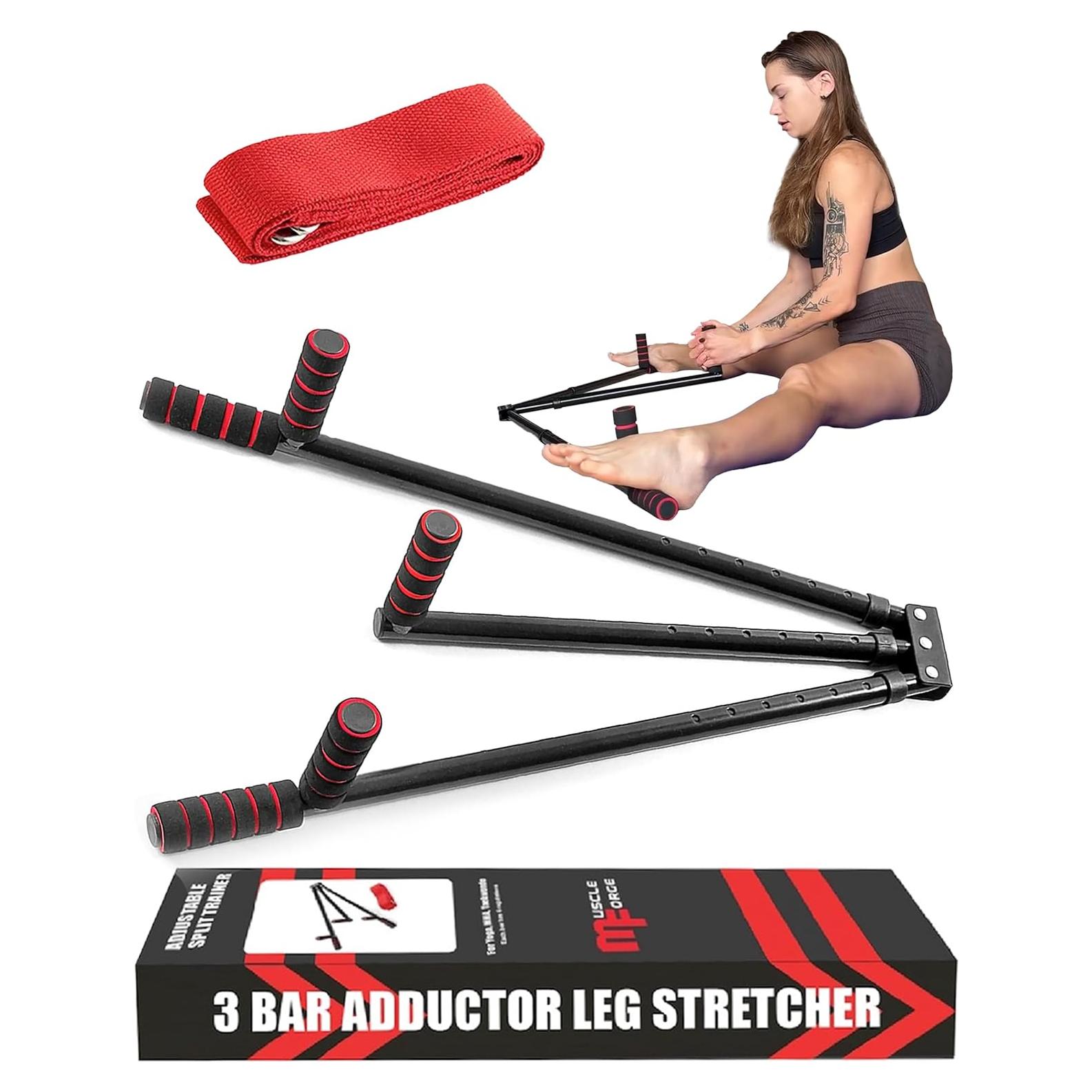 Estirador de Piernas MuscleForge 3 Barras Ajustable 180 Grados