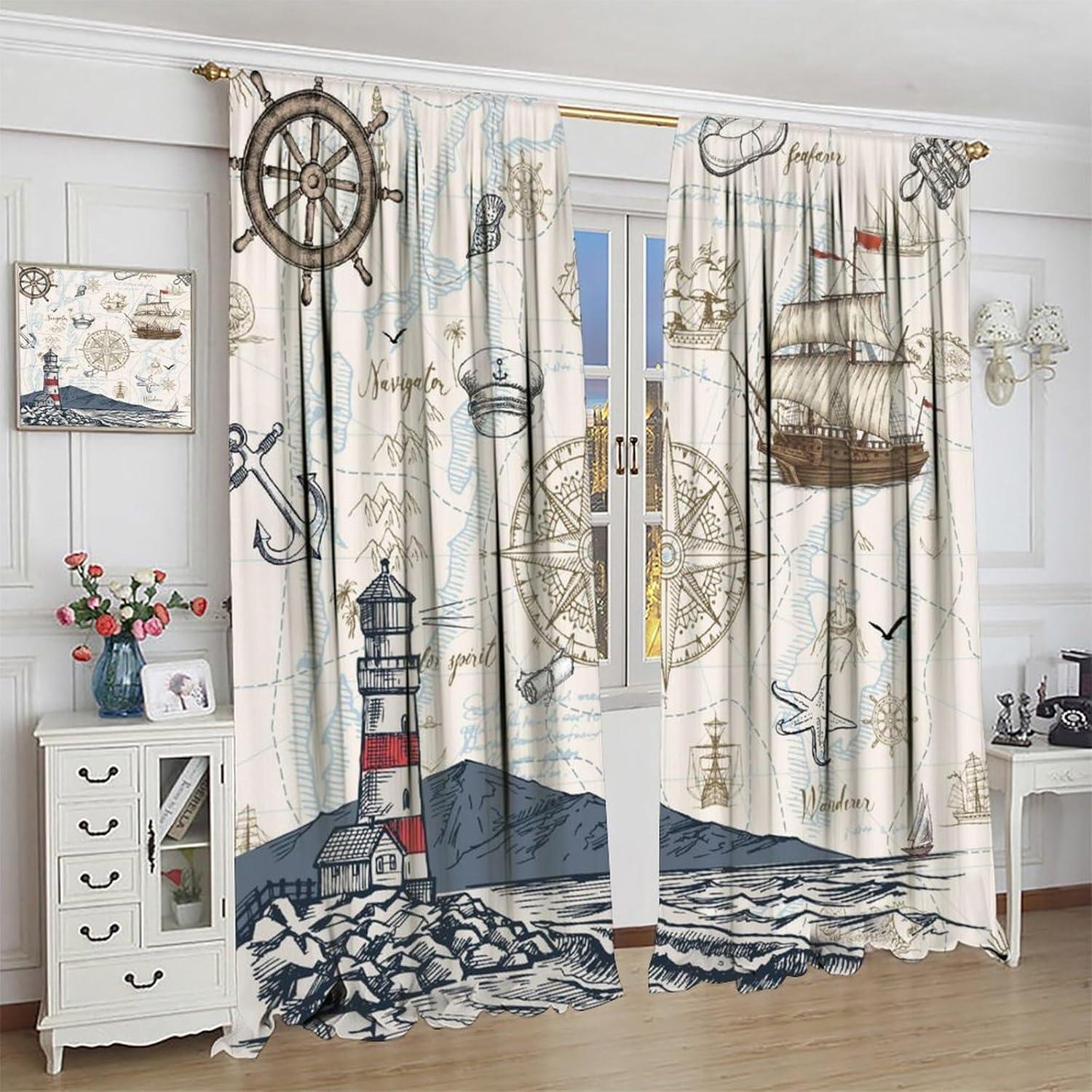 Cortinas Náuticas AAVEUP 2 Paneles 53x137 cm Blackout