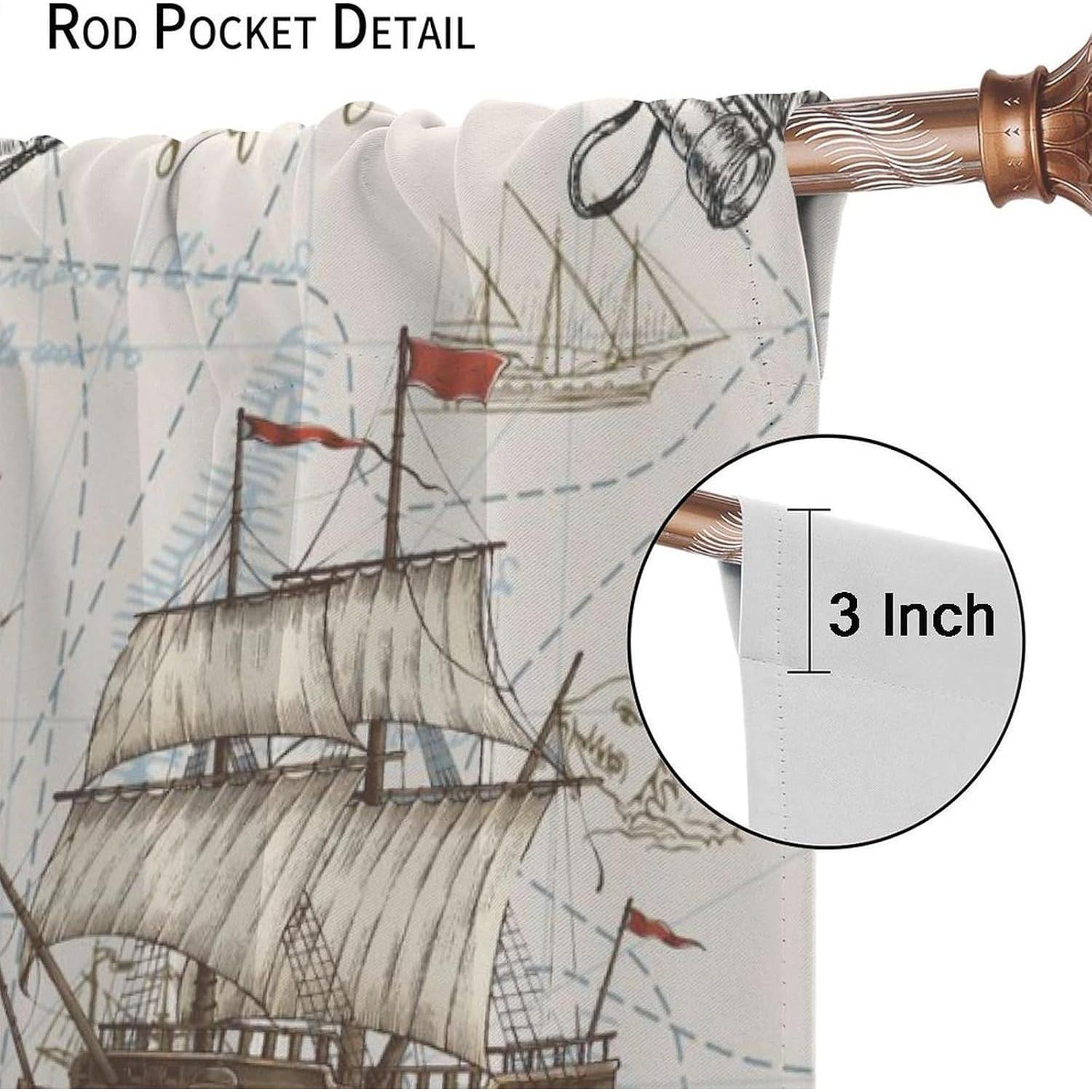 Cortinas Náuticas AAVEUP 2 Paneles 53x137 cm Blackout