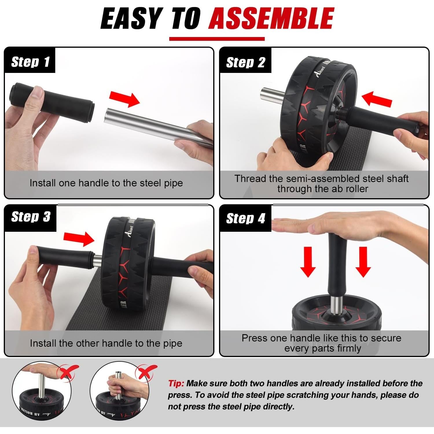 Rueda de Abdominales Abiarst Ultra Ancha con Accesorios