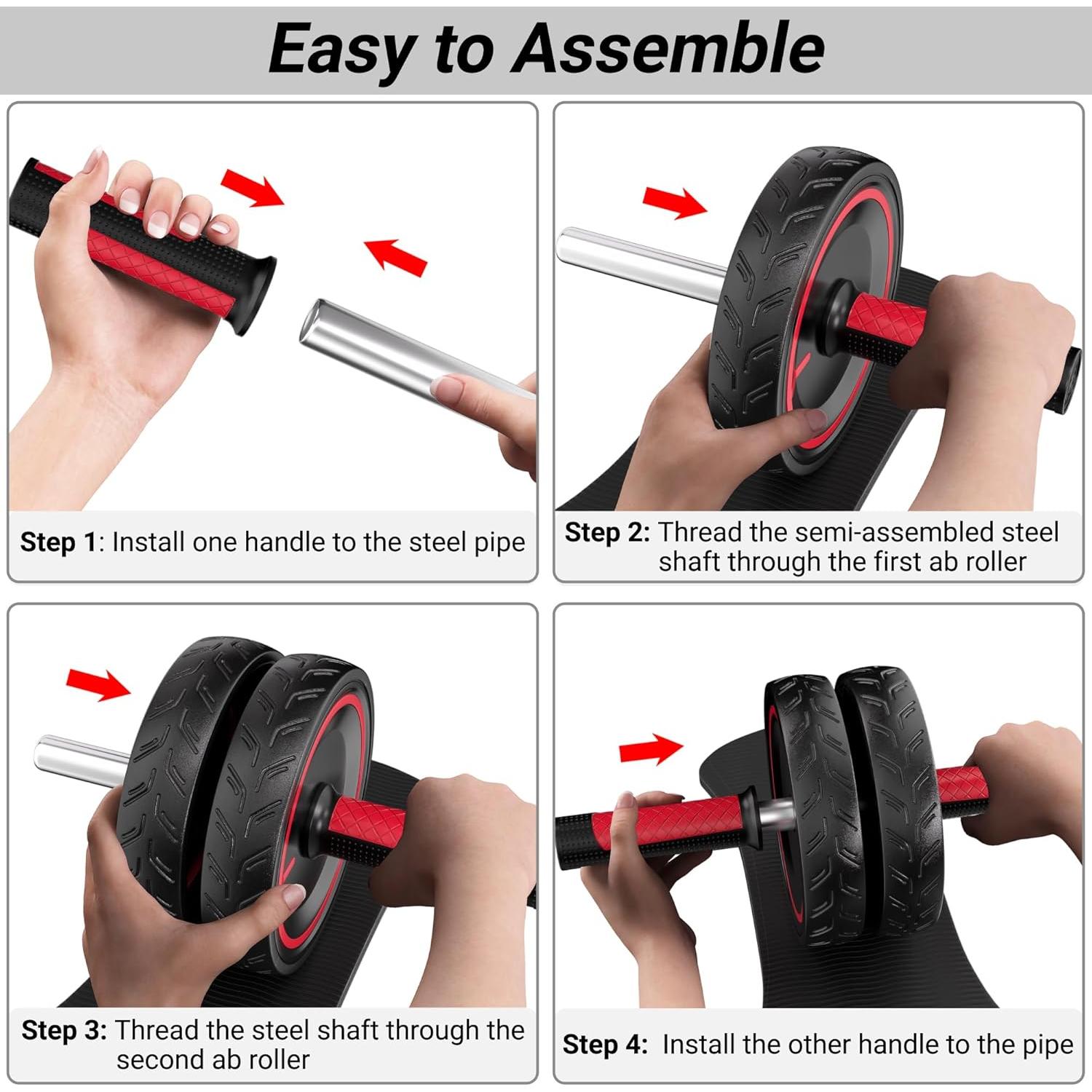 Rueda de Abdominales READAEER con Almohadilla para Rodillas