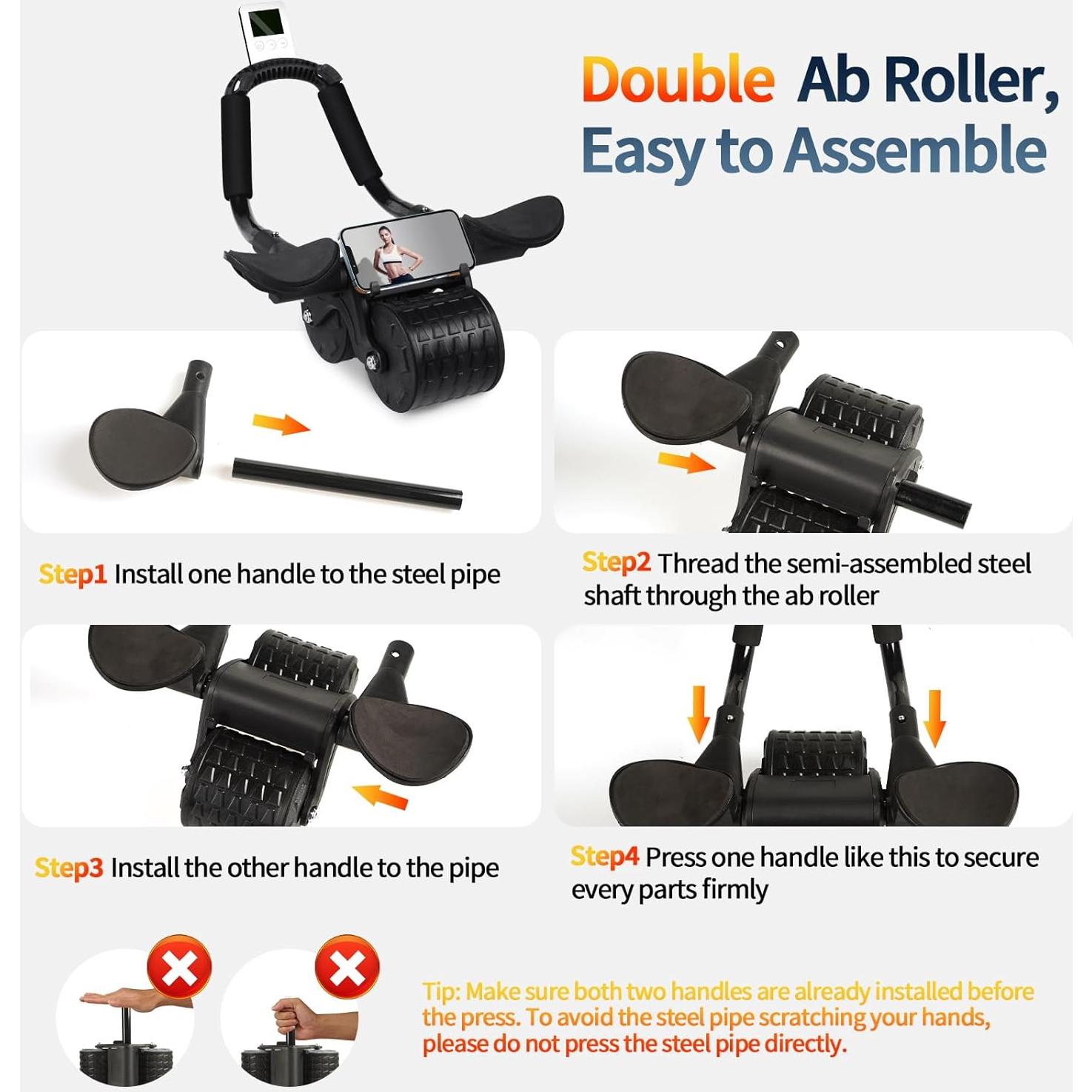 Rueda Abdominal Tixahi con Temporizador y Rebote Automático