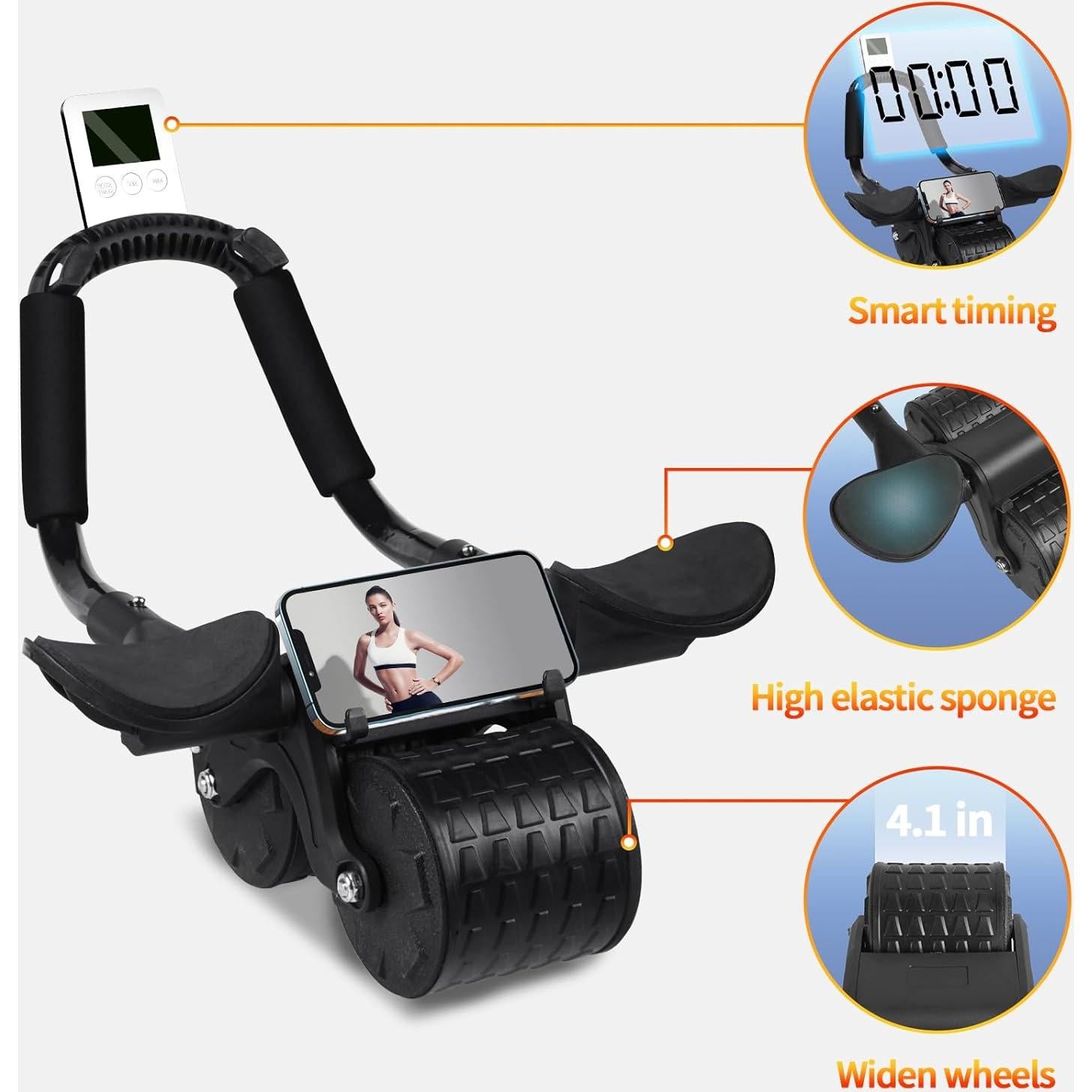 Rueda Abdominal Tixahi con Temporizador y Rebote Automático