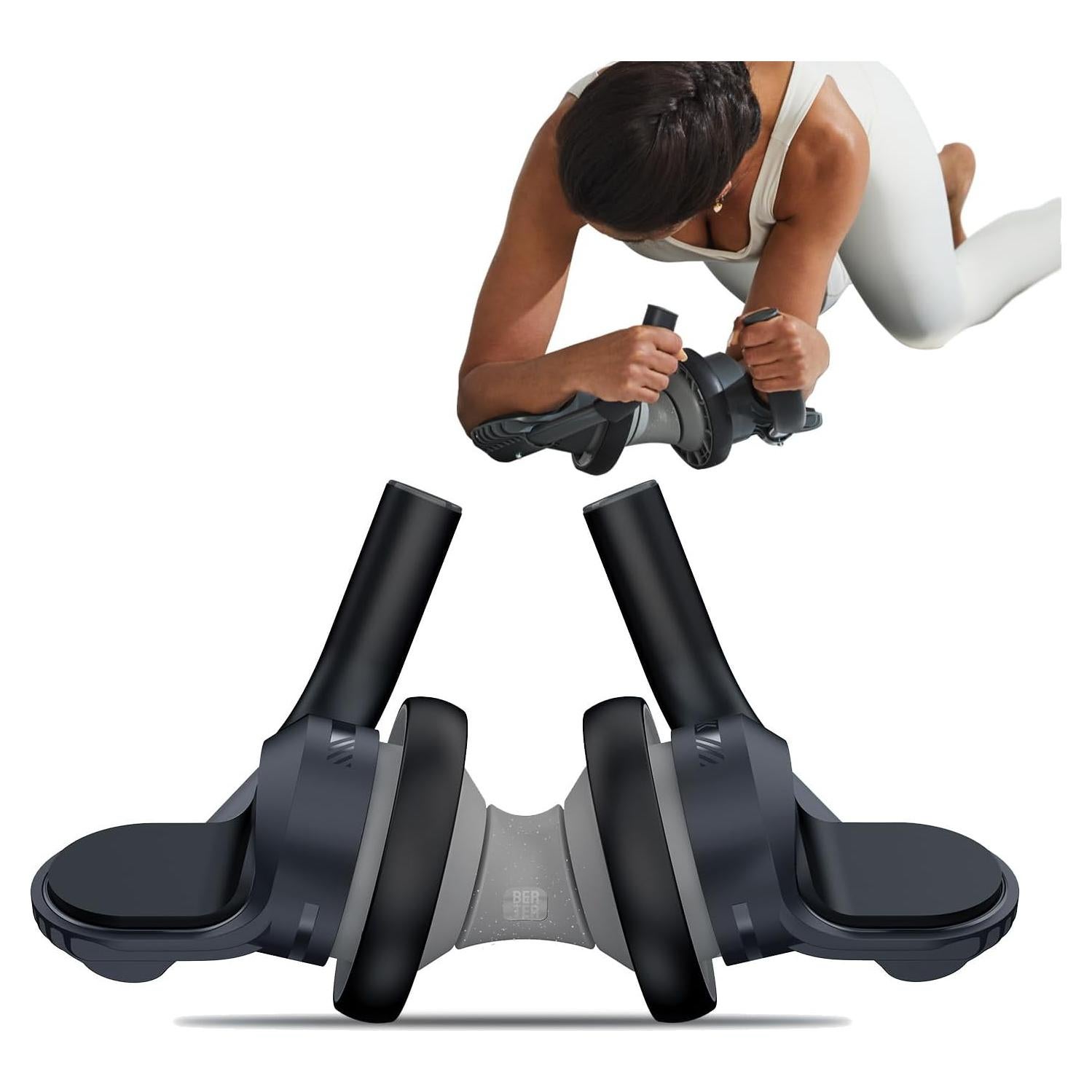 Rueda de Abdominales BERTER con Soporte para Codos - Gris
