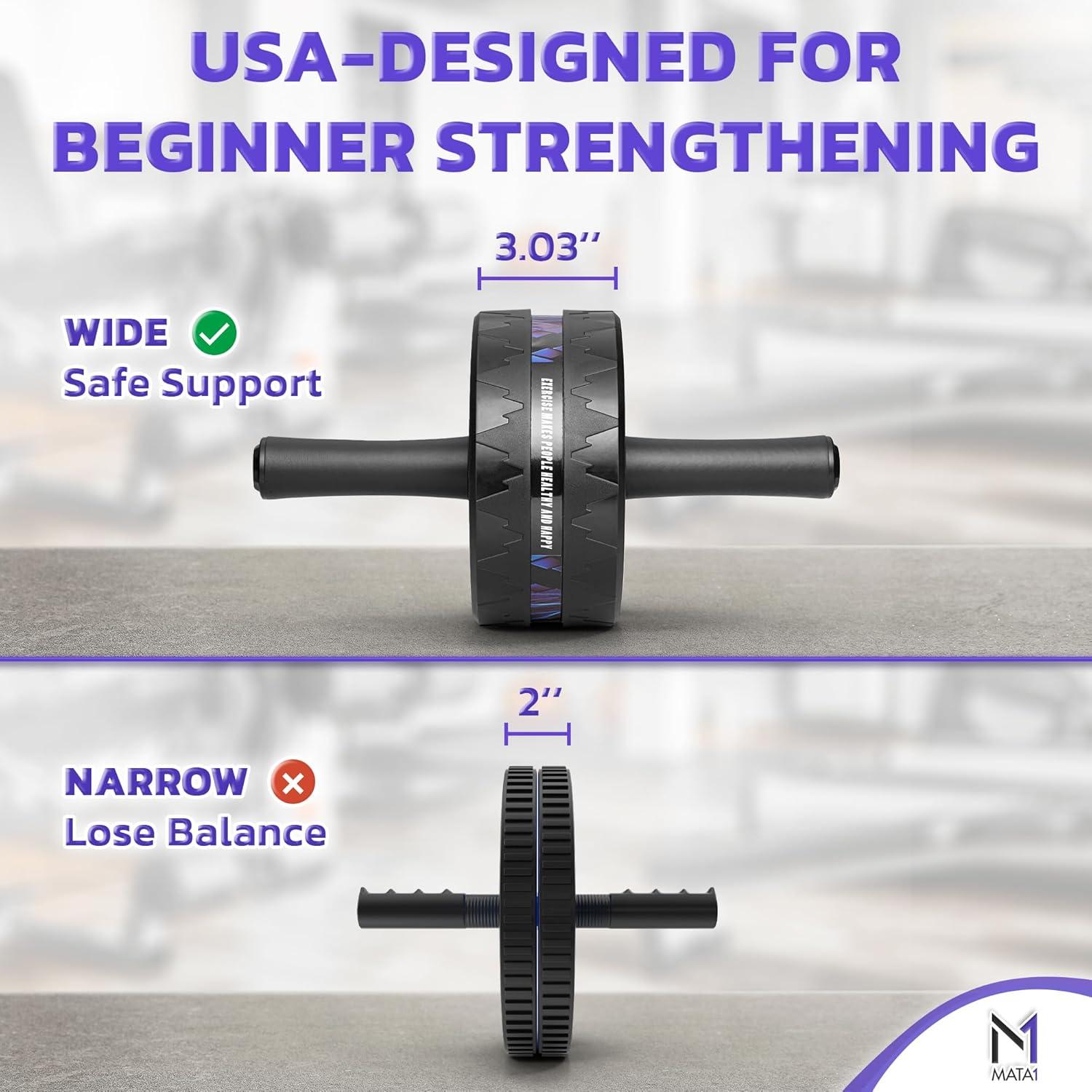 Rueda de Abdominales Mata1 con Almohadilla y Agarre Ergonómico