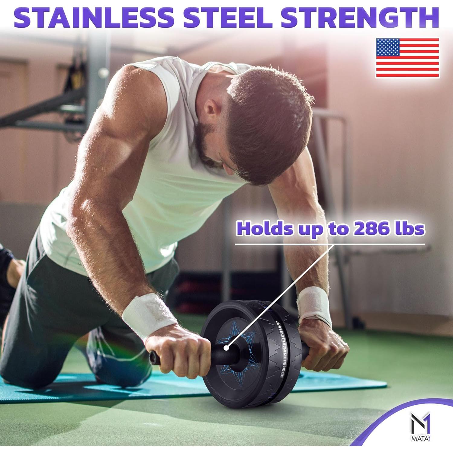 Rueda de Abdominales Mata1 con Almohadilla y Agarre Ergonómico