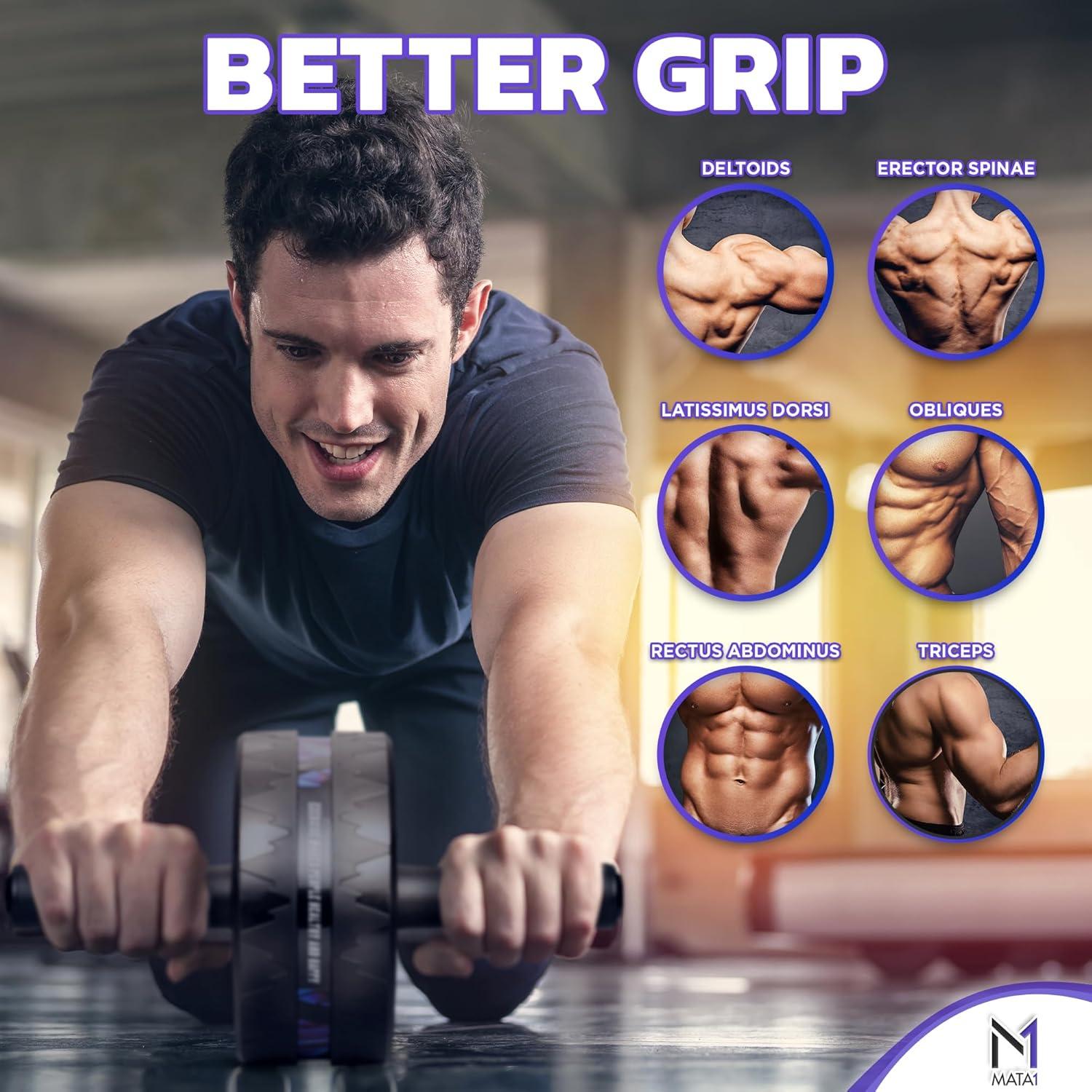 Rueda de Abdominales Mata1 con Almohadilla y Agarre Ergonómico