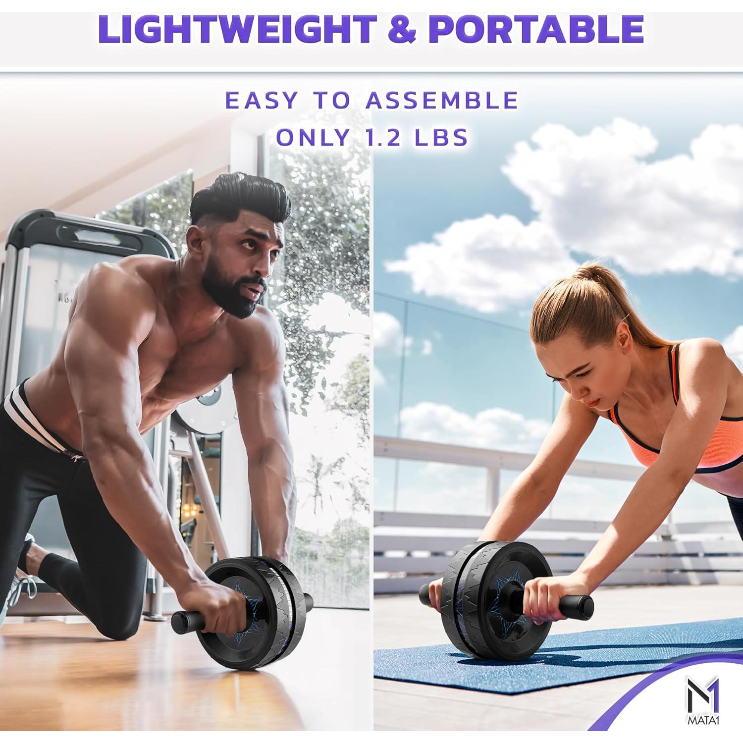 Rueda de Abdominales Mata1 con Almohadilla y Agarre Ergonómico