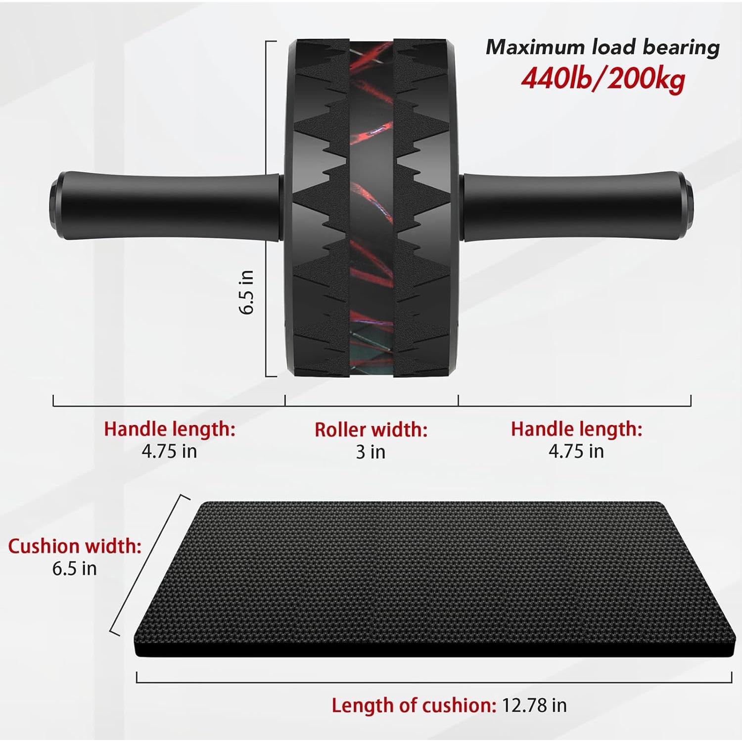 Rodillo Abdominal TOPOKO con Almohadilla Espuma - 200 kg