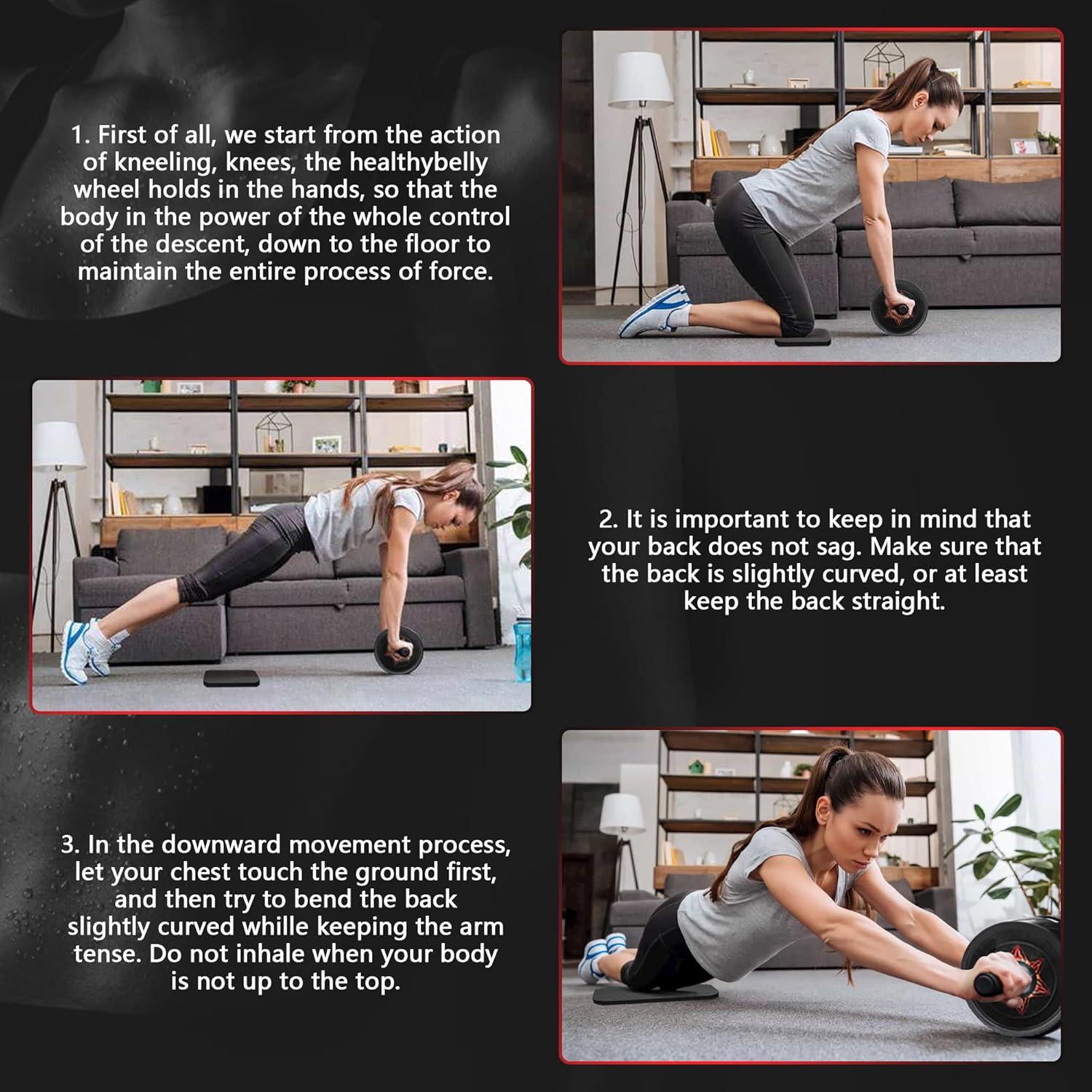 Rodillo Abdominal TOPOKO con Almohadilla Espuma - 200 kg