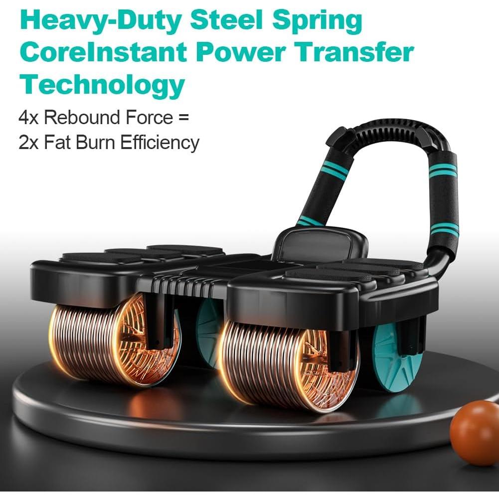 Rueda de Abdominales Automática Pqeert 4 Ruedas Soporte Codos