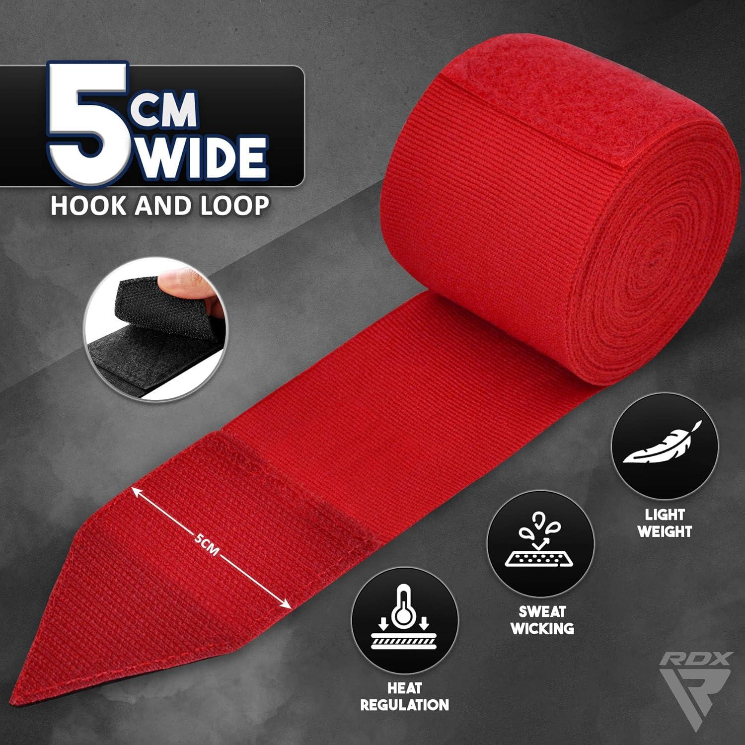 Envolturas de Mano RDX 4.5M Rojo - Boxeo, MMA, Muay Thai