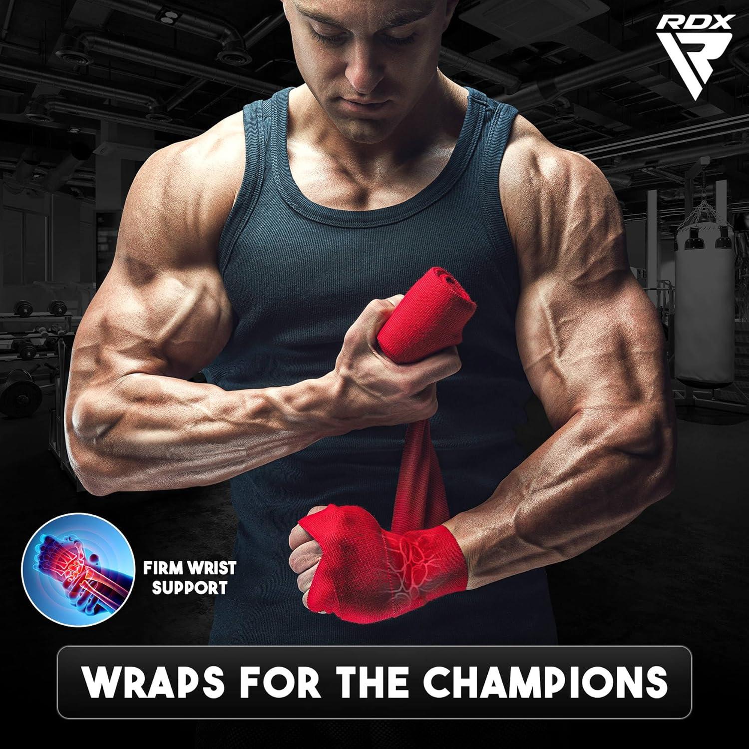 Envolturas de Mano RDX 4.5M Rojo - Boxeo, MMA, Muay Thai